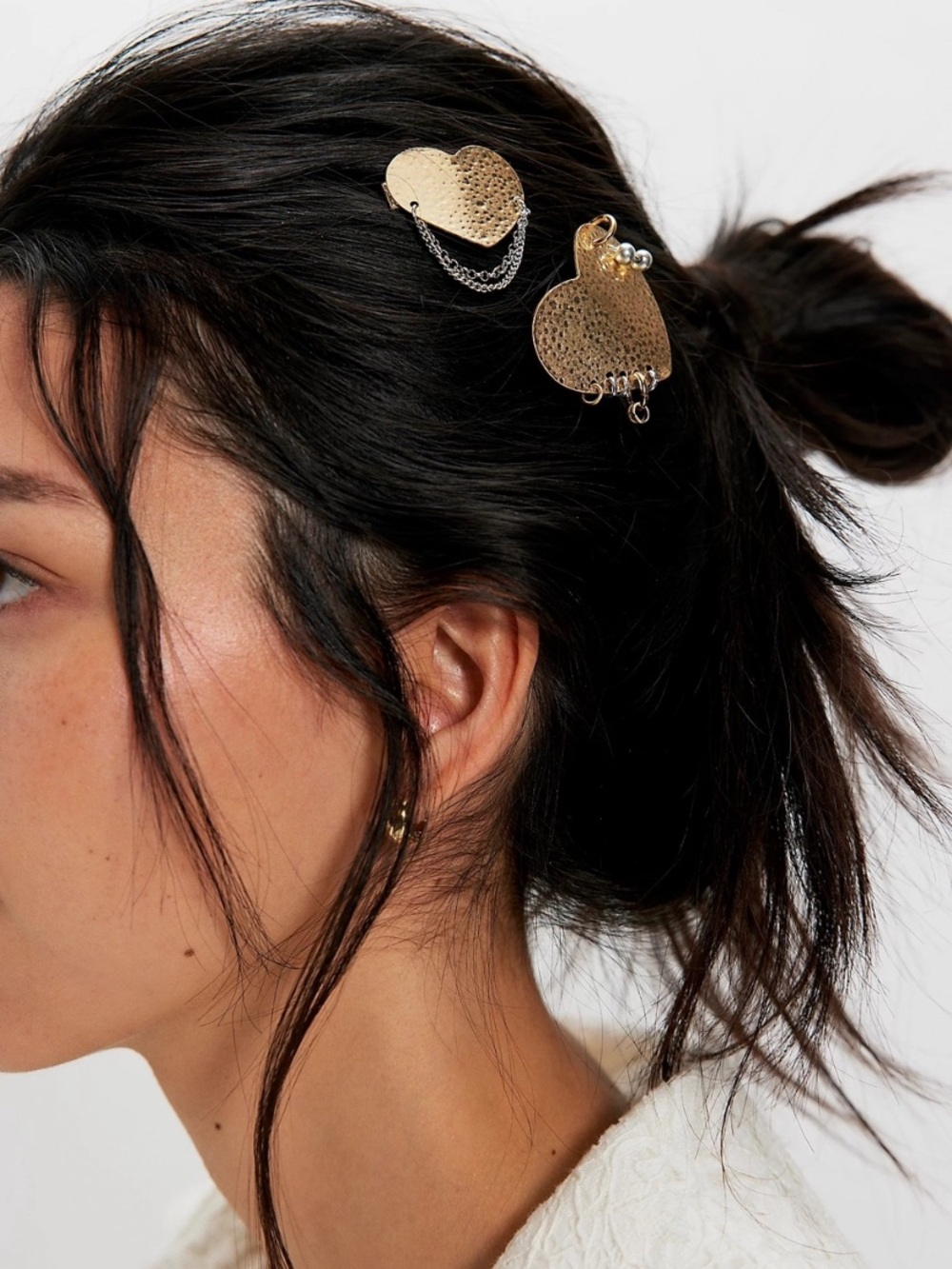 Free People Pierce My Heart hair clips Gold Silver